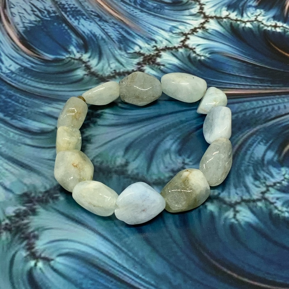 Agate Crystal Gemstone Stretch Bracelet - Picture 1 of 9